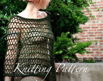 Mirabella Lace Poncho Knitting Pattern – Oversized Mesh Wrap (PDF Pattern)