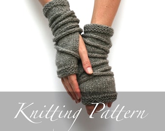 Knitting Pattern - Wrap Gauntlets - Fingerless Gloves Pattern - Knit Gloves - Apocalypse Knitting - Open Mittens - Arm Warmers Pattern