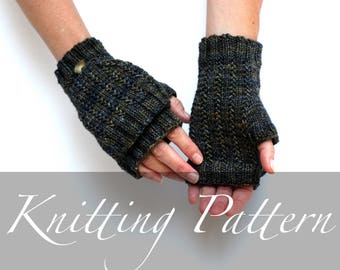 Cliffs of Moher Mitts Knitting Pattern – Fingerless Mitten Flap Gloves (PDF Pattern)