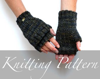 Knitting Pattern - Cliffs of Moher Mitts - Fingerless Gloves Pattern - Knit Gloves - Mitten Flap Gloves - Arm Warmers Pattern - Amy LaRoux