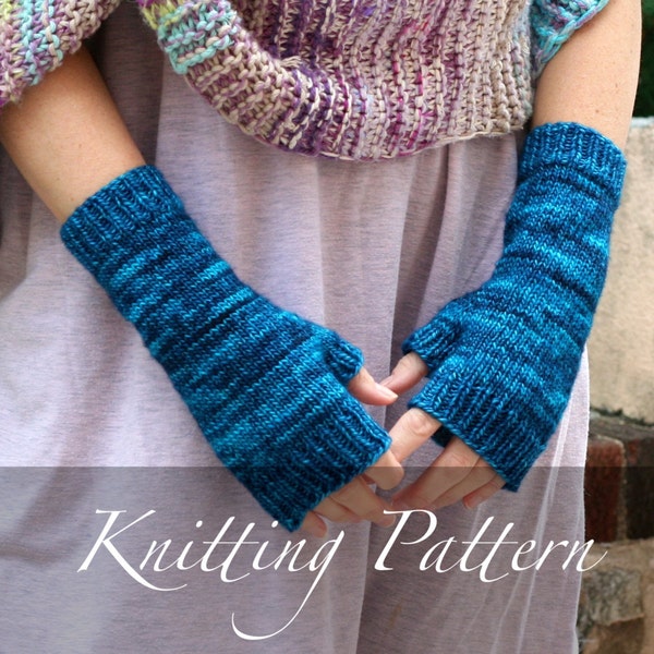 Knitting Pattern: Countryside Mitts ~ Hand Knit Merino Wool Gloves Open Mittens Long Arm Cuffs Wrist Warmers Warm Winter Accessory Outerwear