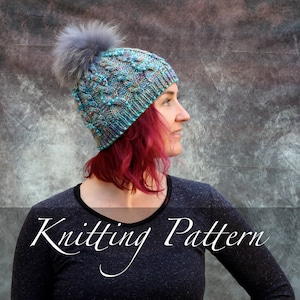 Knitting Pattern - Entwined - Hat Pattern - Beanie Pattern - Cabled Hat - Winter Hat - Beaded Hat - Merino Hat - Bulky Hat - Amy LaRoux