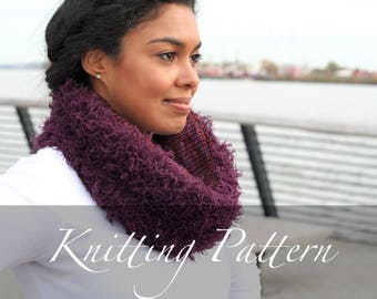 Knitting Pattern - Reversible Fur Cowl - Fur Scarf Pattern - Fur Infinity Scarf - Texture Cowl Pattern - Winter Scarf - Reversible Scarf