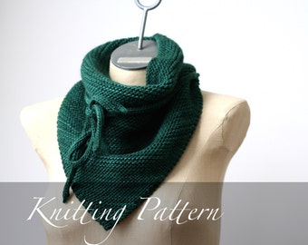 Knitting Pattern - Bandana Wrap - Scarf Pattern - Bandana Scarf - Bandana Pattern - Knit Bandana - Merino Scarf - Bandana Cowl - Amy LaRoux