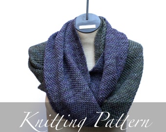 Ombré Cowl Knitting Pattern – Alpaca Silk Infinity Scarf (PDF Pattern)
