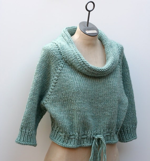 Knitting Pattern The Cozy Cropped Pullover Boatneck Sweater Bulky Sweater Pattern Cropped Sweater Pullover Pattern Amy Laroux