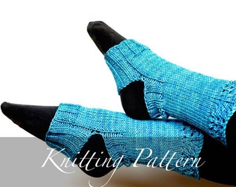 Knitting Pattern: Lace Ballets ~ Hand Knit Worsted Yoga Pedicure Open Toed Pedi Socks Spring Slippers Dance Pilates Leg Ankle Warmers