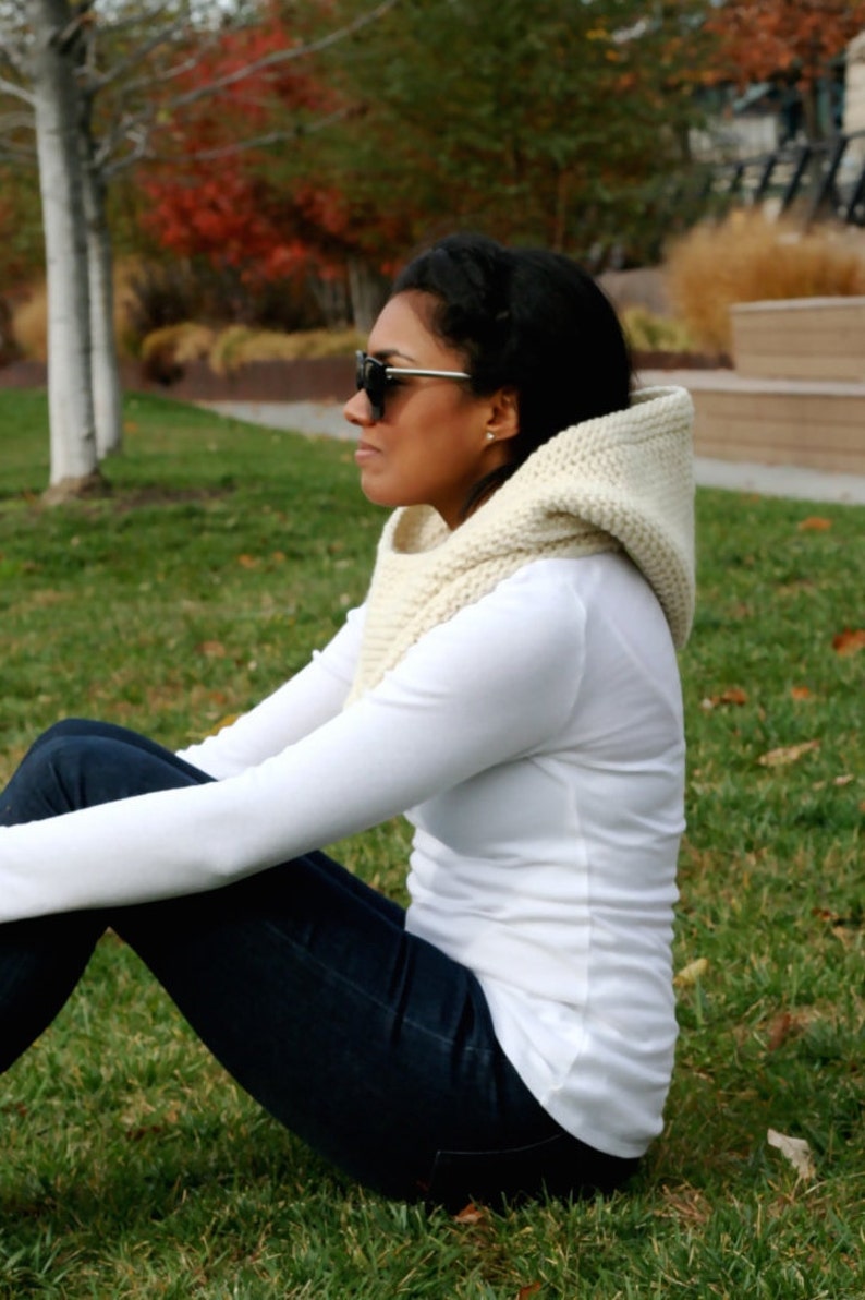 Knitting Pattern The Inga Hood Oversized Cowl Pattern Etsy
