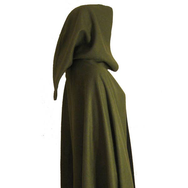 Olive GREEN Hooded Cape Cloak, Halloween Costume, Medieval Cosplay, Hobbit Cloak, LARP  LOTR Archer Elf, Adult Child Toddler, Role Playing