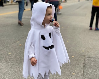 Ghost Hooded Cape Cloak Poncho, Child Toddler Adult Halloween Costume