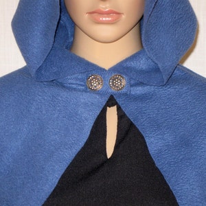 BLUE Cosplay Miss Martian Young Justice Fleece Adult Child Toddler Hooded Cape Cloak Capelet  Costume DC Comics