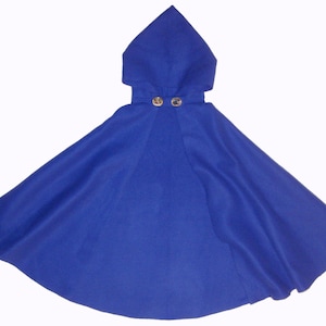 ROYAL BLUE Fleece Adult/Child Hooded Cape/Cloak/Capelet, Cosplay Halloween Costume