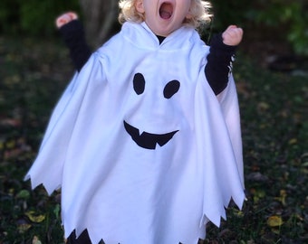 Ghost Hooded Cape Cloak Poncho, Child Toddler Adult Halloween Costume