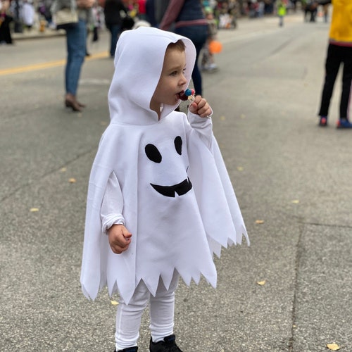 Ghost Hooded Cape Cloak Poncho, Child Toddler Adult Halloween Costume