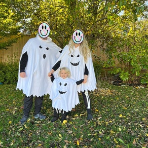 Hooded Cape Cloak Poncho Halloween Ghost Family Costume Set