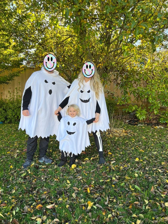 Cape à capuche, poncho, ensemble de costumes de famille fantôme d