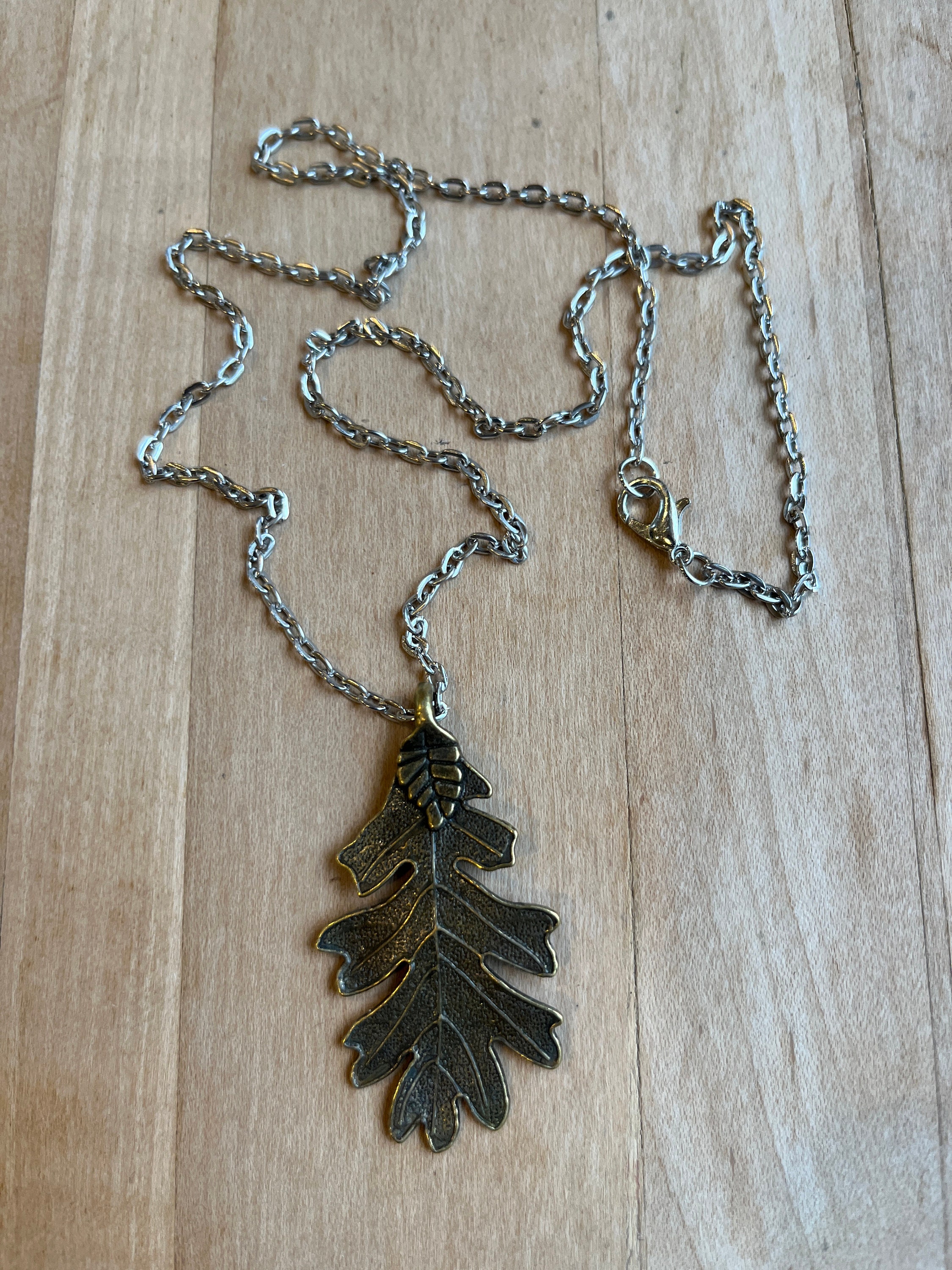Pewter Oak Leaf Necklace Jewellery Gifts For Her UK Made