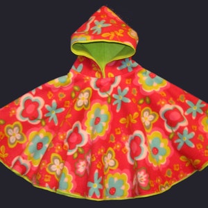 Reversible Fleece Car Seat Poncho: Handmade Hooded Kids Travel Cape