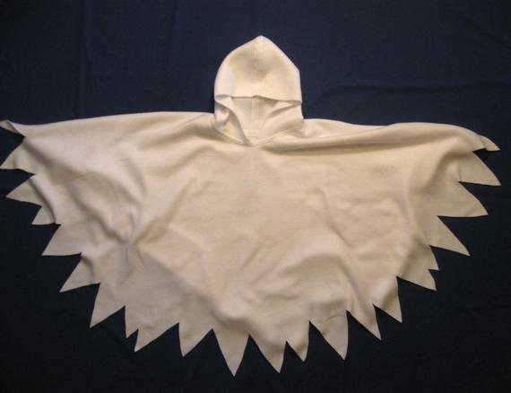 Ghost Hooded Cape Cloak Poncho, Child Toddler Adult Halloween Costume