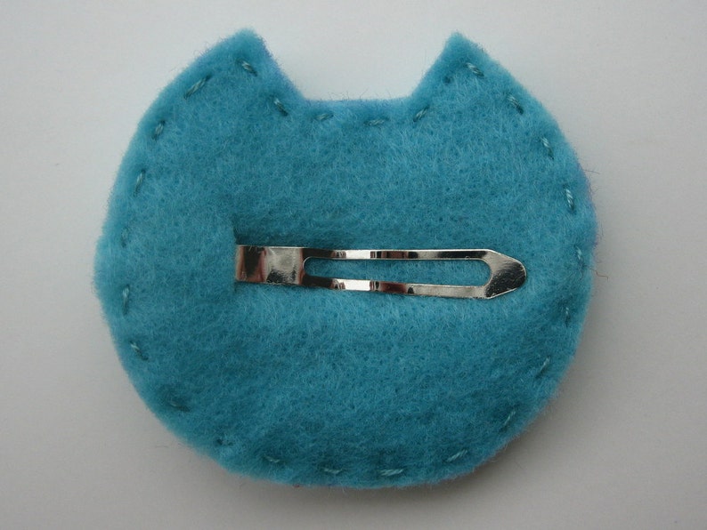 Teal Felt Fox Hair Clip, Hair Accessories, Party Favor, Woodland image 4