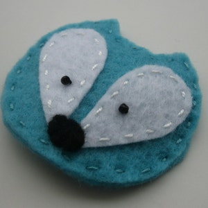 Teal Felt Fox Hair Clip, Hair Accessories, Party Favor, Woodland image 3