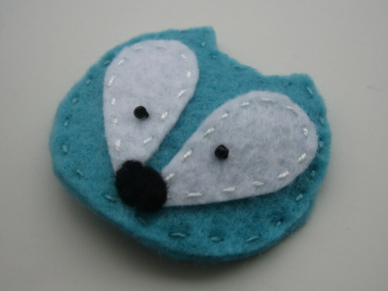 Teal Felt Fox Hair Clip, Hair Accessories, Party Favor, Woodland image 3