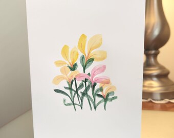 Original watercolor greeting card. Not a print, one of  a kind.  Add a message
