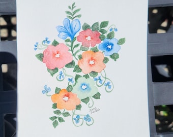Beautiful signed watercolor painting by Sister Mary. Created in 2026.