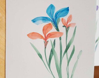 Original watercolor greeting card. One of a kind. Can be personalized. Spiritual theme.