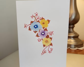 Original watercolor greeting card. Not  a print. No two alike. Can be personalized