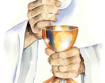 Personalized Ordination Card, Watercolor Priest Anniversary