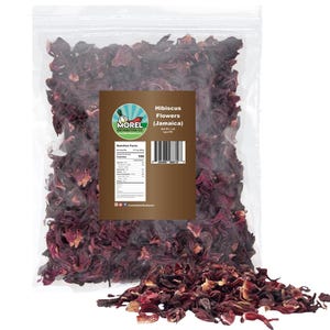 Flores de hibisco secas cortadas y tamizadas, Flor de Jamaica, ideal para té de hibisco Té de Jamaica, 1 libra