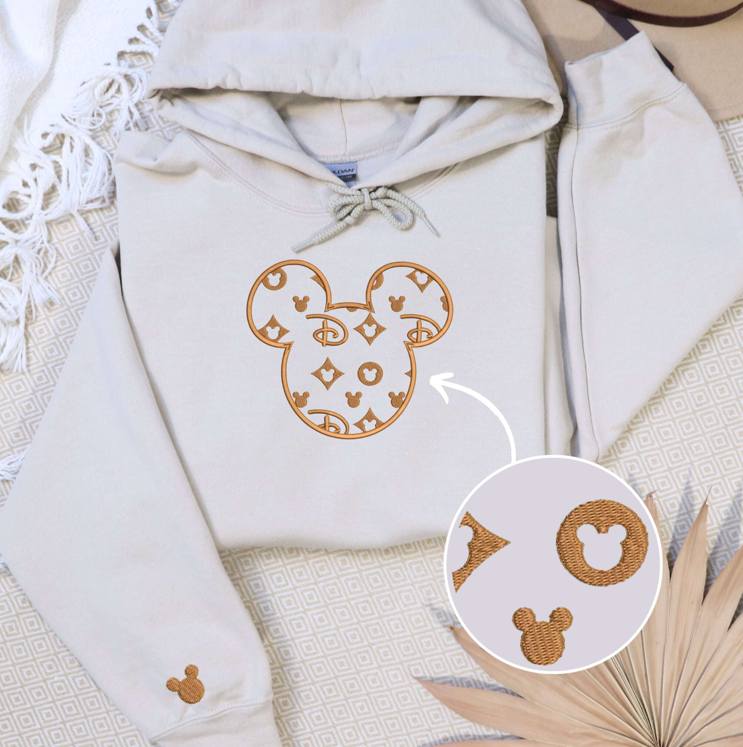 Mickey Embroidered Dual Tone Sweater