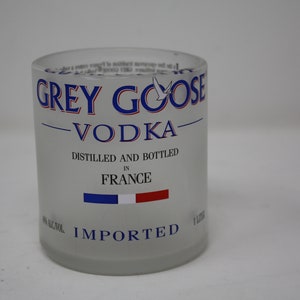 Custom GREY GOOSE Drinking Glass / Rock Glass / Vase / Tumbler Hand Cut OOAK