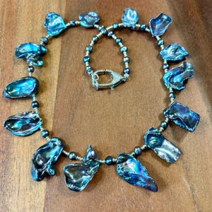 PEARL necklace Giant Peacock Keishi Pearls with CZ clasp 22&quot;