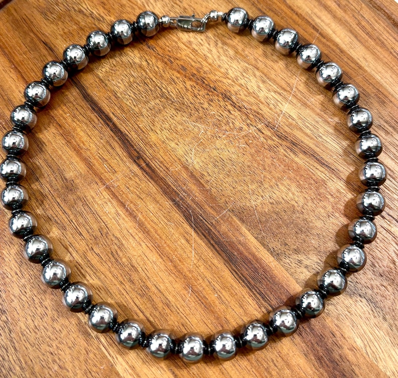 Navajo style 10mm Pearls Necklace 3 lengths available please read full description before purchase imagem 4