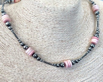 Queen Conch and Navajo style Pearls Necklace 2 lengths available please read full description before purchase