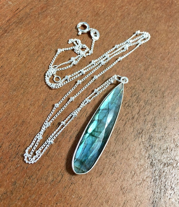 AAA Labradorite Necklace in .925 sterling silver with your choice of adjustable chain