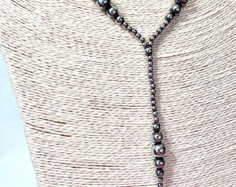 Navajo style Pearls Y Necklace 3 lengths available please read full description before purchase lariat necklace