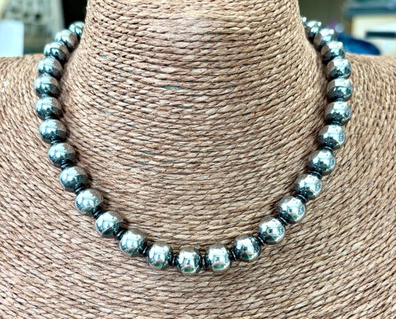 Navajo style 10mm Pearls Necklace 3 lengths available please read full description before purchase