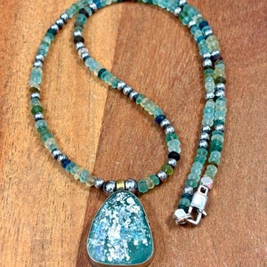 Ancient Roman Glass Pendant necklace With ancient glass rondelle beads 22&quot;