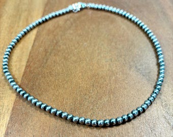 Navajo style small 4MM Pearls Necklace 7 lengths available please read full description before purchase