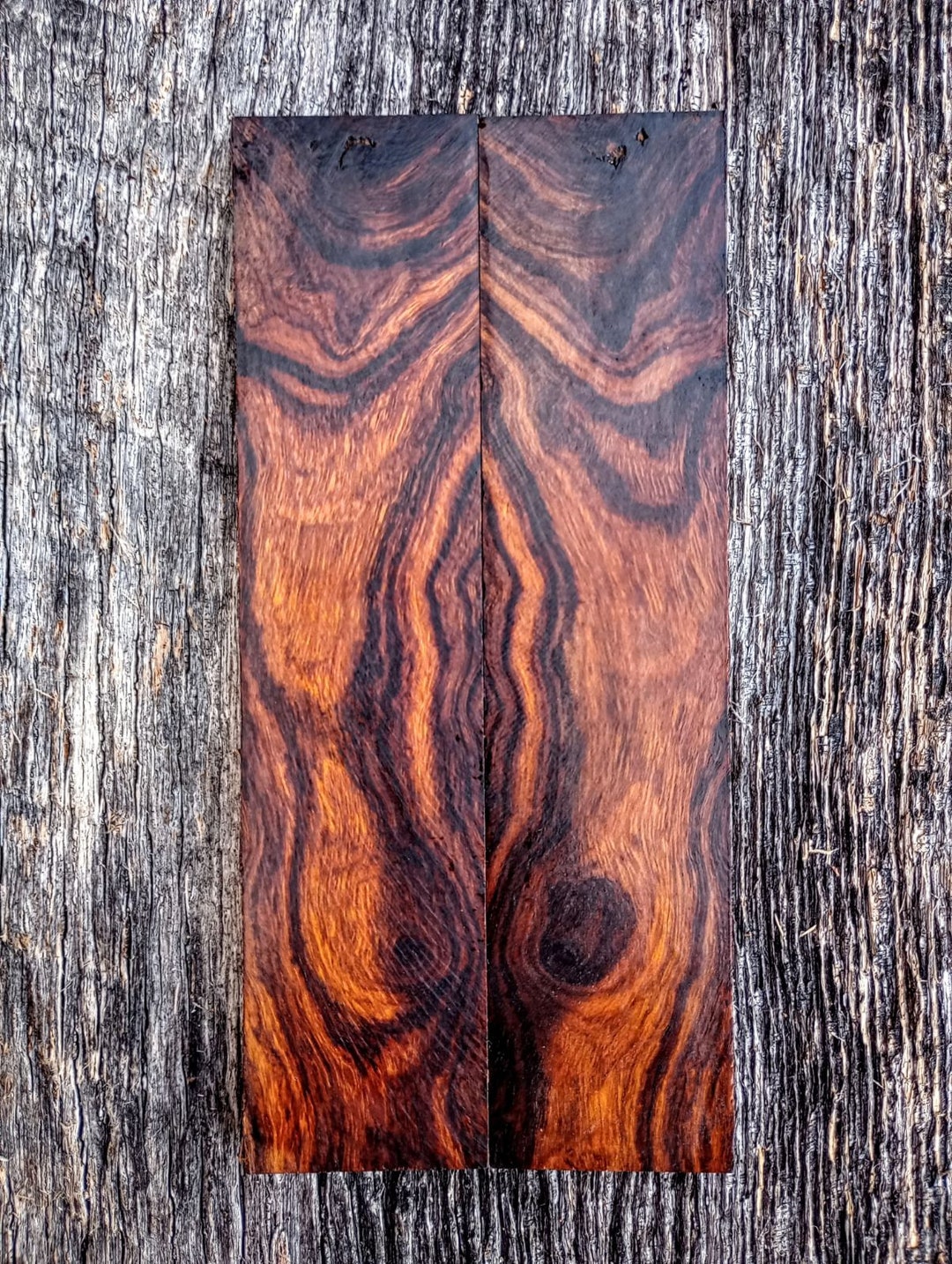 1/4x1.2x5.5 Book Match Desert Ironwood Knife Scales MS2 Etsy