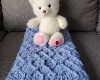 Purple Knit Celtic Cable Baby Blanket
