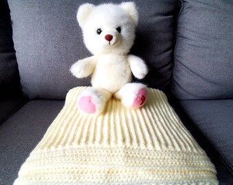 Yellow, Ribbed, Toddler Blanket