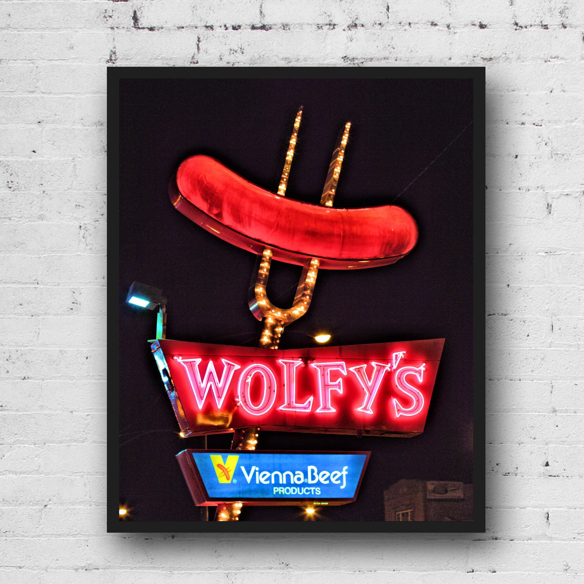 Wolfy Sign Wolfy’s Chicago Hot Dog Neon Sign - Etsy