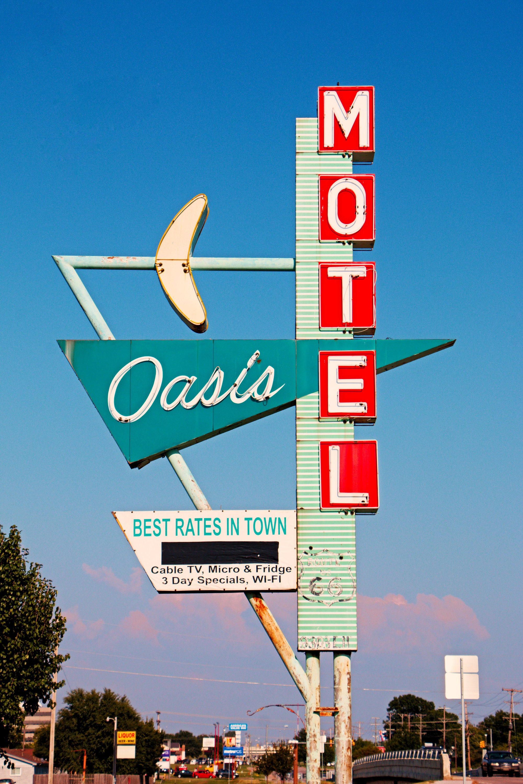 The Oasis Motel Neon Sign in Tulsas Oklahoma on Route 66