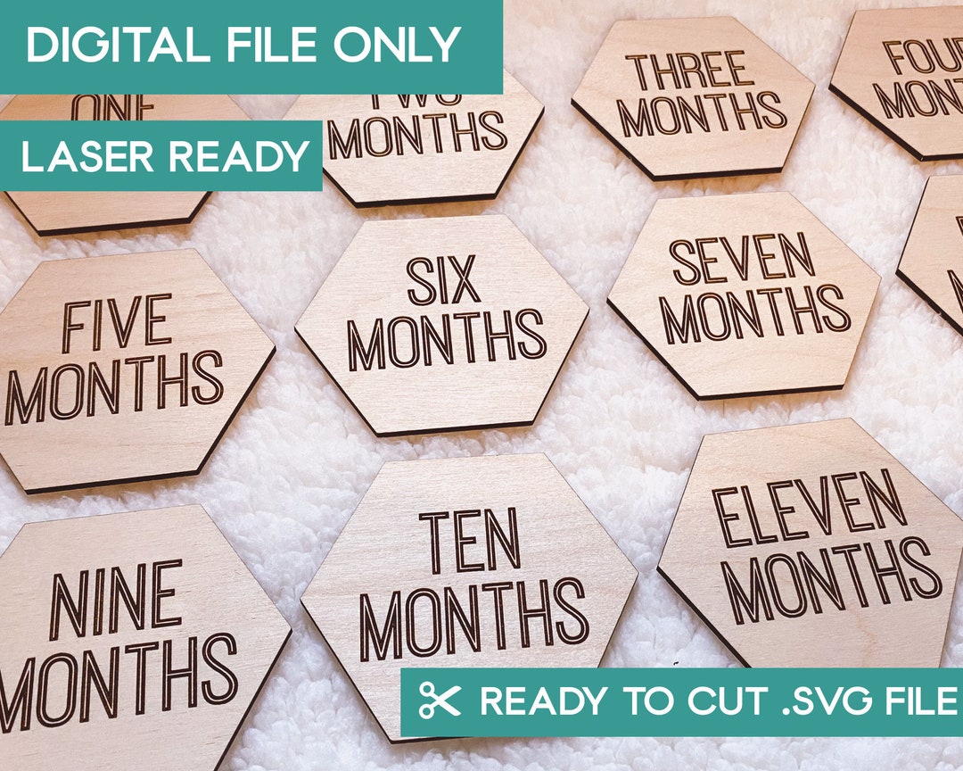 Digital File - SVG Laser Ready - Baby Monthly Milestone Boy - 3D ...