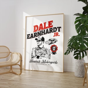 Digital Download Wall Art - Dale Jr. Earnhardt Vintage Bud #8 Nascar Printable Driver Design Poster Decor, Stock Car Racing - High Res - JPG