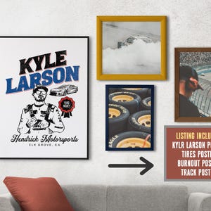 Digital Download Art Bundle - Nascar Gallery Wall Nascar Printable Poster Decor, Stock Car Racing - High Res - JPG Racecar Kyle Larson
